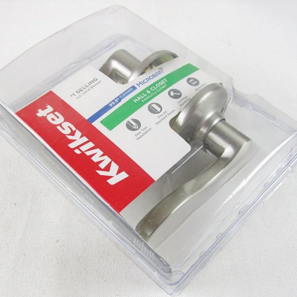 NEW Kwikset Balboa Satin Nickel Hall & Closet Lever Door Handle, 92001-525 - Picture 2 of 3